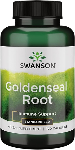 [BRSWKZYAC54WA3LC] Swanson Goldenseal Root - Herbal Supplement Promoting Immune Support and Overall Wellness - Features Goldenseal Root Extract Standardized to Minimum 5% Total Alkaloids - (120 Capsules, 125mg Each)