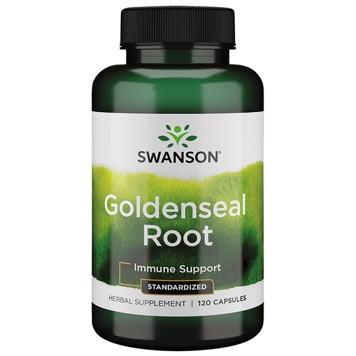 [BRSWKZYAC54WA3LC] Swanson Goldenseal Root - Herbal Supplement Promoting Immune Support and Overall Wellness - Features Goldenseal Root Extract Standardized to Minimum 5% Total Alkaloids - (120 Capsules, 125mg Each)