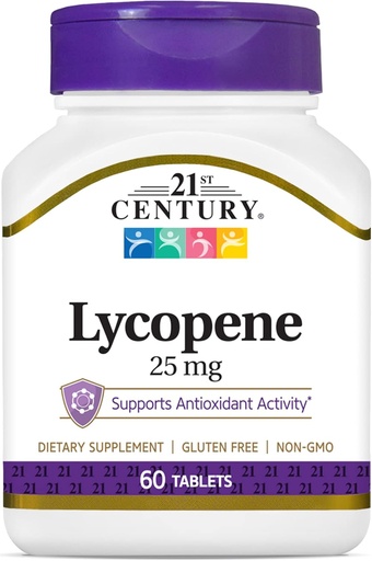 [BRSWIY37OUOGMALO] 21st Century Lycopene 25 mg Tablets, 60 Count (22400)
