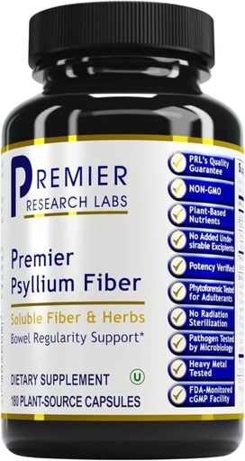 [BRSW2YAKOF5GCCTH] Premier Research Labs Premier Psyllium Fiber - Psyllium Husk Capules, High Fiber Pils per a adults, per a Dones i homes, Daily Suport per a la Salut Digesti - 180 Vegetarian Caples