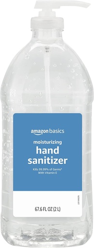 [BRSW2GQBA5YGOD3P] Basics Hand Sanitizer, Original Scent, 62% Ethyl Alcohol, 67.60 Fl Oz (1eko paketea) (aurreko Solimo