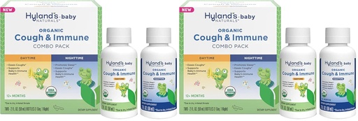 [BRSROAICBYOROYL4] Hyland's Naturals - Baby - Organic Cough & Immune Day & Night Combo Pack - Eases Coughs, Supports Immunity, Promotes Sleep, Two 2 Fl Oz. Bottles (4 fl oz) (Pack of 2)