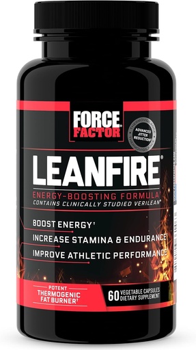[BRSRAFL5PN4BGDQU] Force FACTOR LeanFire Pre Pastile de antrenament de energie cu extract de ceai verde și cofeina pentru a crește energia, construi lean musculare, negru, 60 Conte (pachet de 1), pachet mai Vary
