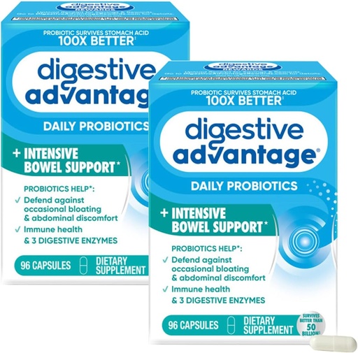 [BRSWIHY2DIABQGDO] Πλεονεκτήματα IBS Probiotics για Digestive Health & Intensive Bowel Support, για γυναίκες & άνδρες με Digestive Ένζυμα, Υποστήριξη για περιστασιακή Bloating & Gut Health, 96ct Κάψουλες (2)