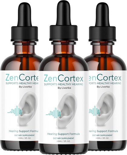 [BRSRAY3RCENGKADG] LIVORKA ZenCortex Капки, Liquid Addition for Earhealth, Подпомага здравословен слух - 3 бутилки (90 дни доставка) - Опаковка от 3