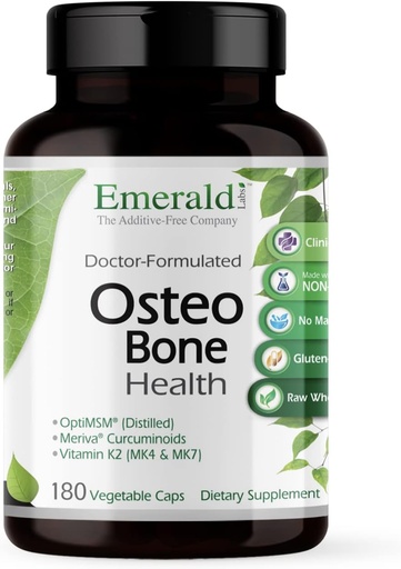 [BRSWIZQACNYGOHTY] EMERALD LABS Osteo Bone Health - Immune Support & Bone & Joint Supplement with Vitamin D3, K2, Calcium, Magnesium, OptiMSM, Meriva Phytosome & More - 180 Vegetable Capsules