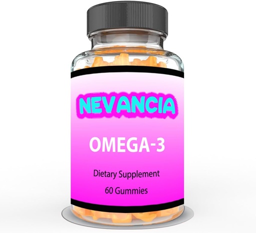 [BRSRAZAKOUNQKDI2] Omega-3 Gummies with DHA & EPA, Omega-3 Fish Oil, Promotes Heart & Brain Health, Eye Health, Immune Support, Natural Orange Flavour, 60 Gummies, 30-Day Supply