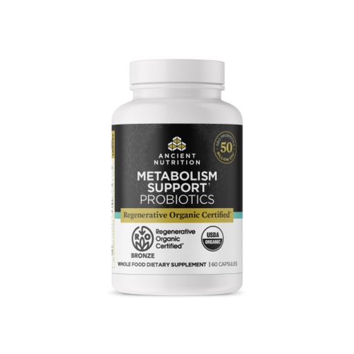 [BRSRAZD2DEFGGFL5] Ancient Nutrition Regenerative Organic Certified Probiotics for Metabolism Support, Healthy Digestion and Immune System Function Support, 50 Billion CFUs* Per Serving, 60 Count