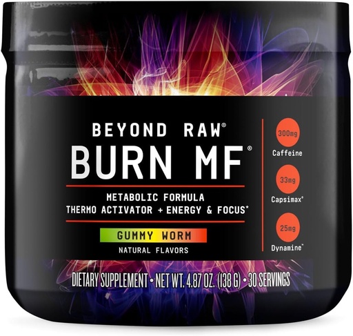 [BRSWYCA5OICBUFYV] BEYOND RAW Burn MF, Metabolic Formula, Termo Aktivator, Podpira energijo in fokus, Gummy Worm, 30 Servis