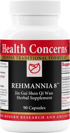 [BRSW2FL4A4OR423K] Health Concerns Rehmannia 8 - Kidney Cleanse Detox & Repair Supplement - Back Discomfort & Urinary Tract Health for Women & Men - Traditional Chinese Herbal Formula for Backaches - 90 Capsules