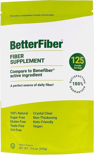 [BRSWYYYCOAMQI3D5] BetterFiber - Prebiootiline kiudainelisa [100% juhtiv brändi geneeriline ekvivalent] ⊘ Mitte-GMO gluteenivaba vegan OU Kosher sertifitseeritud - 17,6oz / 500g (125 Servings)