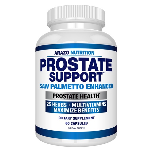 [BRSWKFA7CJ7WK2I5] Arazo Nutrition Prostate Supplement - Saw Palmetto + 25 Herbs - Reduce Frequent Urination, Reduce Hair Loss, Support Stamina – Single Homeopathic Herbal Extract Health Supplements - Capsule or Pill