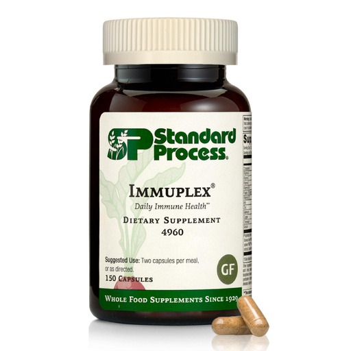 [BRSWKHQEBR7WCDTU] Standard Process Inc. Immuplex - Daily Immune Support Supplement with Folate, Iron, Vitamin C & Vitamin A - Mineral Supplement with Antioxidant Ingredients - 150 Capsules
