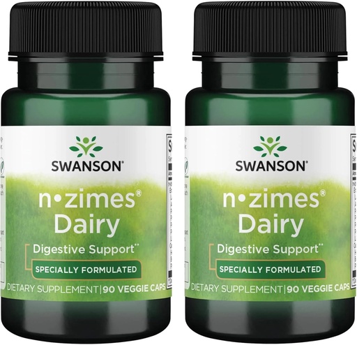 [BRSWGAANOJ5BSFD5] Swanson n-zimes Dairy 90 Veg Capsules Enzyme (2 Pack)