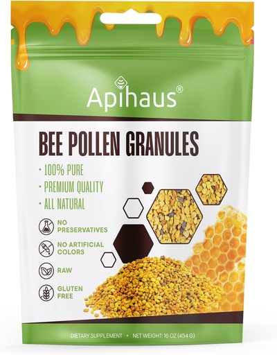 [BRSROFT2OB6Q4DLL] Bee Pollen Granules 1 lb. - 100% Pure - Fresh Raw Bee Pollen - Superfood Packed - Premium Quality Bee Pollen, Gluten Free