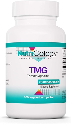 [BRSWIYIBA4HGGDDU] Nutricology TMG Trimethylglycine 750 mg Supplement - Betaine Anhydrous, Supports Healthy Methylation, Promotes Healthy Homocysteine Levels, Hypoallergenic, Vegetarian Capsules - 100 Count