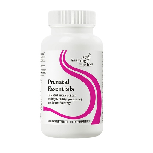 [BRSWECQCBAIRUCL4] Seeking Health Prenatal Essentials Chewable - Prenatal Support Supplement with Riboflavin - Formula Supports Immune Health & Methylation - B12 Supplement to Support Genetic Development - 60 Tablets