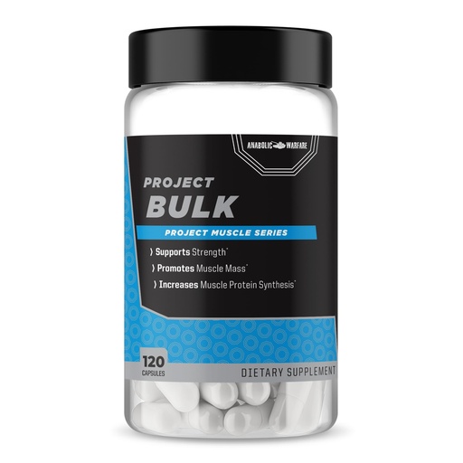 [BRSW2BD7CIOR6CLH] Anabolic Warfare Project Bulk, Mass Building Formula, Protein Synthesis, Strength, Muscle Definition, Made with Botanicals*