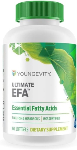 [BRSWIGYLOUPBQ2DK] Youngevity Ultimate EFA™ – Omega 3, 6 & 9 Supplement | Blend of Borage, Flax & Fish Oils | Supports Heart, Brain & Overall Health | 60 Soft Gels