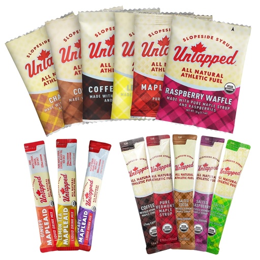 [BRSROCT2OYPRYYL6] UnTapped Sample Pack - 14 Individually Wrapped Packets | Includes All-Natural Maple Syrup, Vegan Stroopwafels & Hydration Mixes | Assorted Pack for Sustained Energy & Recovery | USDA Organic Certified