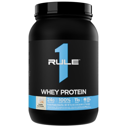[BRSW2BAEAEGQIHIU] Rule 1 Proteins Whey Protein – 24g Fast-Acting Protein from All-Whey Sources with Naturally Occurring EAAs & BCAAs for Workout Recovery or Anytime Use (2 Pounds, Vanilla Ice Cream)