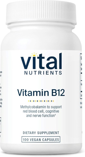 [BRSWIZYBDMDBS3YV] Vital Nutrients Vitamin B12 1000mcg - Vegan - Methylcobalamin for Metabolism, Cognitive & Nervous System Health* - High-Potency B12 Supplement - Gluten, Dairy, Soy Free - 100 Capsules