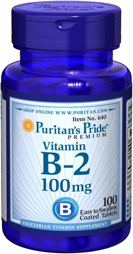 [BRSWIZQ3OV7R4ALM] Puritans Pride vitamine B-2 100 Mg comprimés, 100 Compte