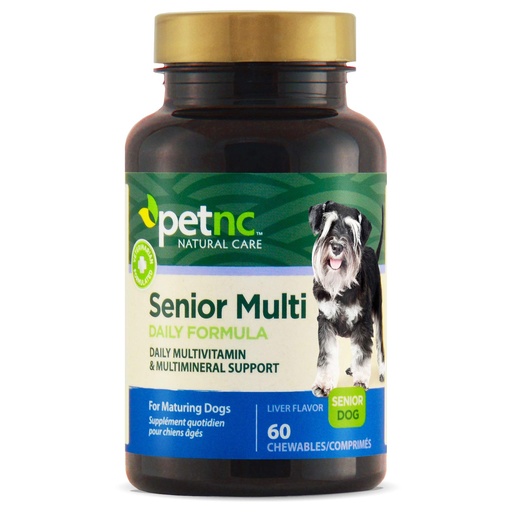 [BRSWIBY3CIFBSDLC] PetNC Senior Multi Chewables for Dogs, Daily Vitamins, 60 Count | Senior Dog Daily Multivitamin & Multimineral Chewables with Zinc, Magnesium, Iron & Vitamins A, D3, E & C, Overall Health