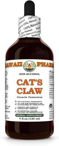 [BRSRAH32OUNQGA3A] Hawaii Pharm Cat's Claw Alcohol-Free Extract, Glycerite for Joint Comfort, Immune Support, Promotes Cellular Vitality, Eases Digestion, Helps Maintain Blood Pressure Balance - 4 fl.oz