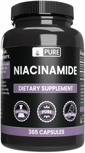 [BRSWGAIBOAFW22DK] Pure Original Materiallar Niacinamide (365 Capsules) Heç bir maşın və ya Rice Doldurucu, Hər zaman Pure, Lab uyğun