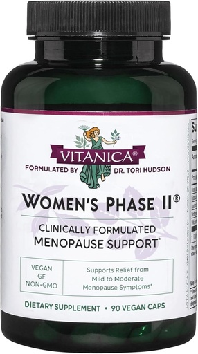 [BRSWIYT3AEFWCFLG] Vitanica Women's Phase II, Menopause Support, Vegan, 90 Capsules