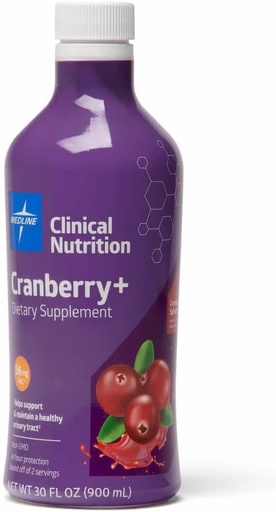 [BRSRMZQROEHGKFI2] Medline Cranberry+ Liquid Urinary Tract Dietary Supplement, Supports Urinary Health, 30 oz. Bottle