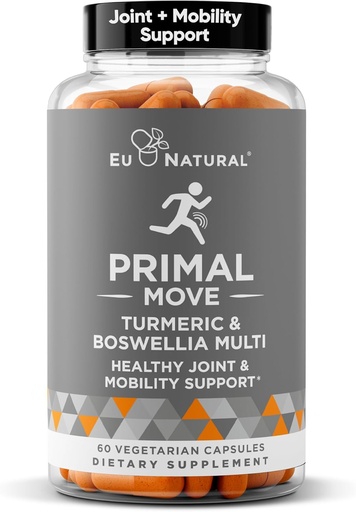 [BRSWIHQGDN5QOELM] Primal Joint & Mobility Support - Advanced Joint Support Supplement for Women and Men - Turmeric, Boswellia, Ginger and Boron for Whole-Body Flexibility, Joint Health & Comfort - 60 Veg Soft Capsules