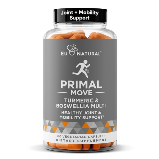 [BRSWIHQGDN5QOELM] Primal Joint & Mobility Support - Advanced Joint Support Supplement for Women and Men - Turmeric, Boswellia, Ginger and Boron for Whole-Body Flexibility, Joint Health & Comfort - 60 Veg Soft Capsules