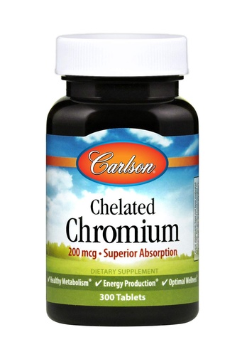 [BRSWECQ3DEIQYAD2] Carlson Chelated Chromium, 200 mcg, Superior Absorption, 300 Tablets | Healthy Metabolism; Energy Production; Optimal Wellness