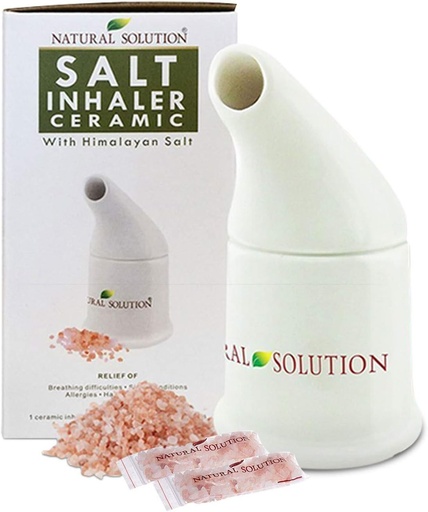 [BRSWIEL3AQJQIEY3] Natural Solution Ceramic Pink, Cleans The Respiratory System Great for Allergy, Asthma Relief, and Other Respiratory Conditions , Salt Inhaler, 1 Count