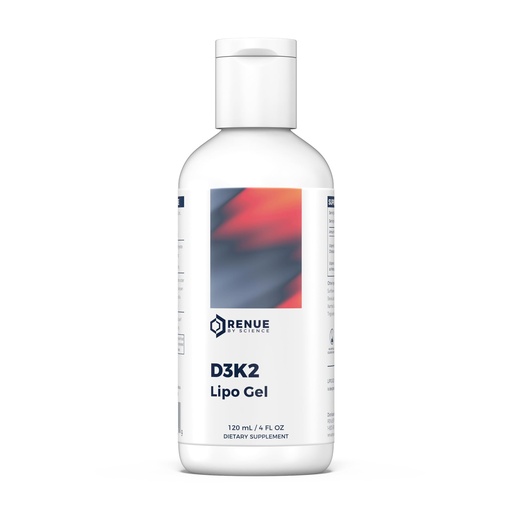 [BRSROCQKOYNBA33G] Renue By Science Vitamin D3 K2 Gel | High Strength Liposomal D3 K2 Supplement | 120ml Vitamin D K2 Gel - 2500IU Vitamin D3 & 200mcg Vitamin K2 per Serving | Non-GMO & Allergen Free | Made in the USA
