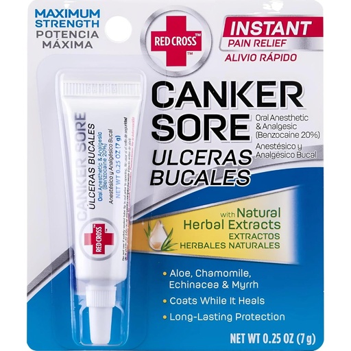 [BRSWIYQOAQBRAHLE] Red Cross Canker Sore Medication - 0.25 Oz (Packaging May Vary)