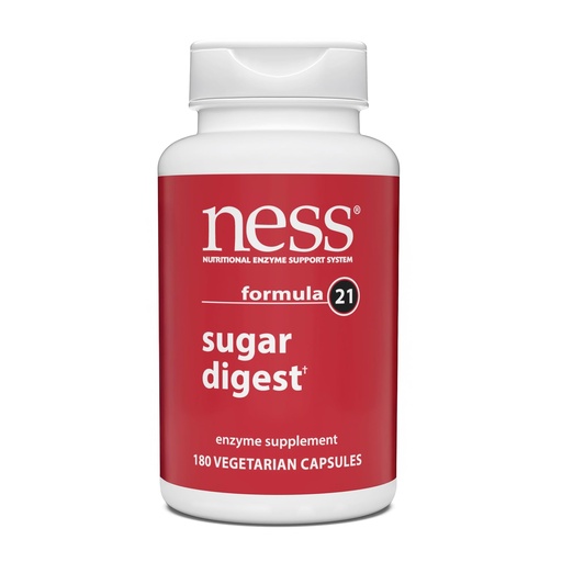 [BRSWIHI7BUBQY3TE] Ness® Sugar Digest | Multi-Enzyme Digestive Supplement | Supports Sugar & Carbohydrate Digestion | Amylase, Lactase & Invertase Enzyme Blend | 180 Vegetarian Capsules