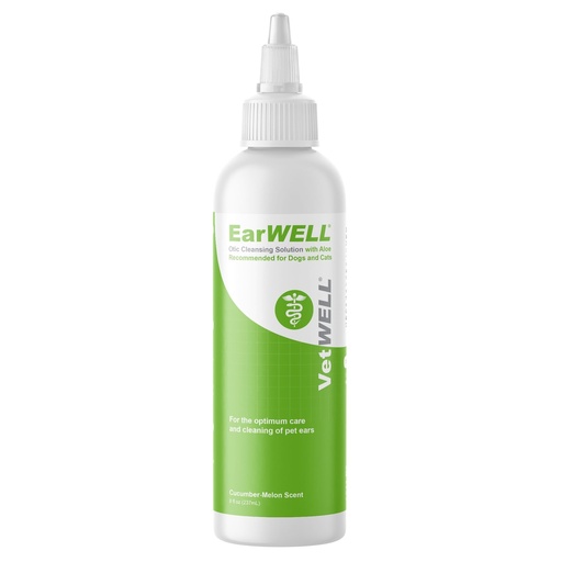 [BRSWGZD4OQOQK3DV] VetWELL Ear Cleaner for Dogs and Cats - Otic Rinse for Infections and Controlling Ear Infections and Odor in Pets - 8 oz (Cucumber Melon)
