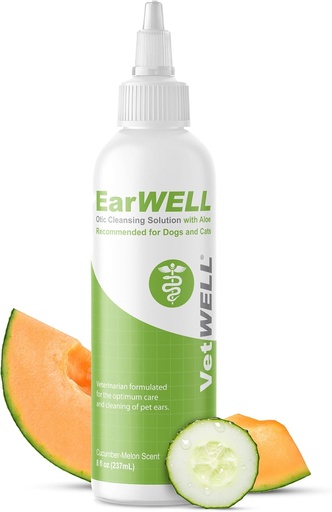 [BRSWGZD4OQOQK3DV] VetWELL Oczyszczacz Uszy dla psów i kotów - Otic Rinse for Infections and Controlling Ear Infections and Odor in Animals - 8 oz (Ocumer Melon)