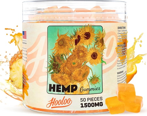 [BRSRAGQKBB6Q4D3B] Hemp Gummies Extra Strength for Adults - Citrus Pineapple Natural Juice Vitamins, Omega 3 - Chewable Gummy for Deep Bedtimes, Focus, Unwind, Made in USA