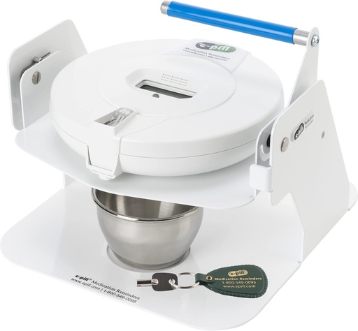 [BRSWKZQDCMPGI3T2] e-Pill MedTime Station Pro - Advanced Locked Automatic Pill Dispenser - White Lid