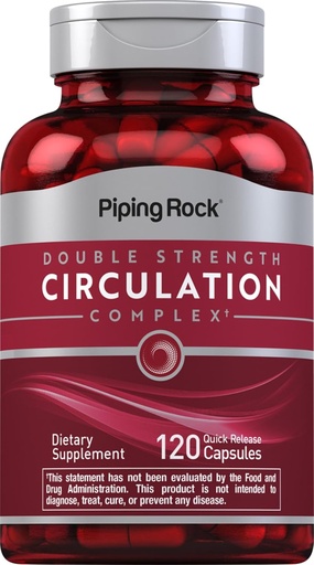[BRSWYYA7BANRM2QV] Piping Rock Circulation Supplement | 120 Capsules | Double Strength Complex | Non-GMO, Gluten Free