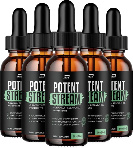 [BRSRAYI3CRYBGCY7] Potent Stream Drops for Health - Potent Stream Supplement, Maximum Strength Potent Streame Droppers, 2024 New Improved Formulation, (5 Pack - 5 Month Supply)