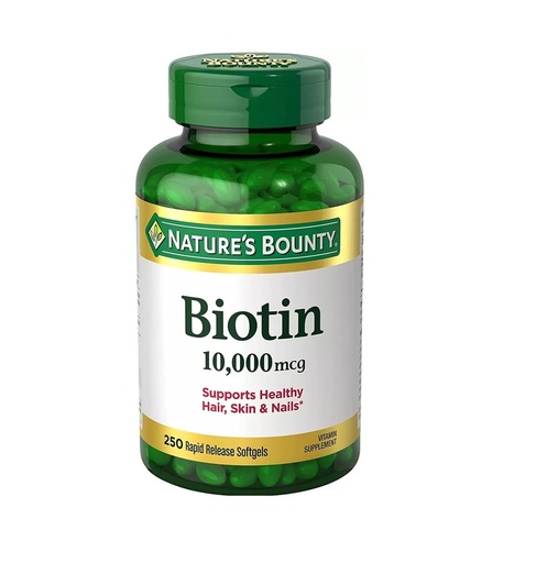 [BRSWY2TQBAOQY2DH] Nature's Bounty Biotin 10,000 mcg, 250 Rapid Release Softgels
