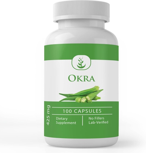[BRSW2FD6CQBRGGTU] Pure originele ingrediënten Okra Extract (100 capsules), altijd zuiver, geen additieven of fillers