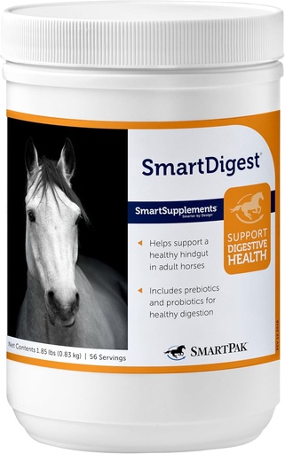 [BRSWI2Y5BVYBMAL4] SmartDigest Digestive Health Supplement for Horses | Encourages Healthy Digestion Through Probiotics and Prebiotics | 56 Servings | 1.85 lb Bucket