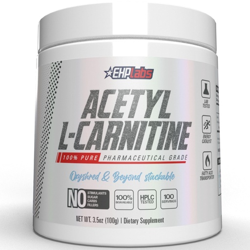 [BRSWGYITBVYWMEY6] EHP Labs Acetyl L Carnitine Powder - Supports Natural Energy Production, Assists in Healthy Brain Function, Supports Heart Health, Vegan, Gluten Free, Non GMO - 100 Servings