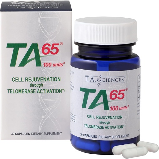 [BRSWIHQ5DIMGCHDK] T.A. Sciences Telomerase Activation Supplement - 100 Units TA 65 MD, 30 Capsules